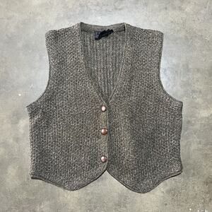 Vintage 80s Rafique Brown Alpaca Sweater Vest